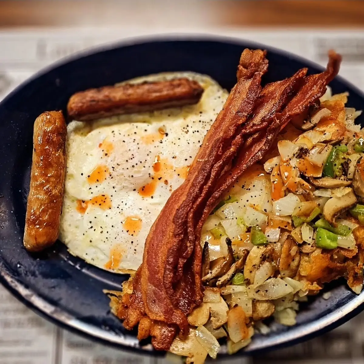 3 Egg Bacon Sausage Links Home Fries