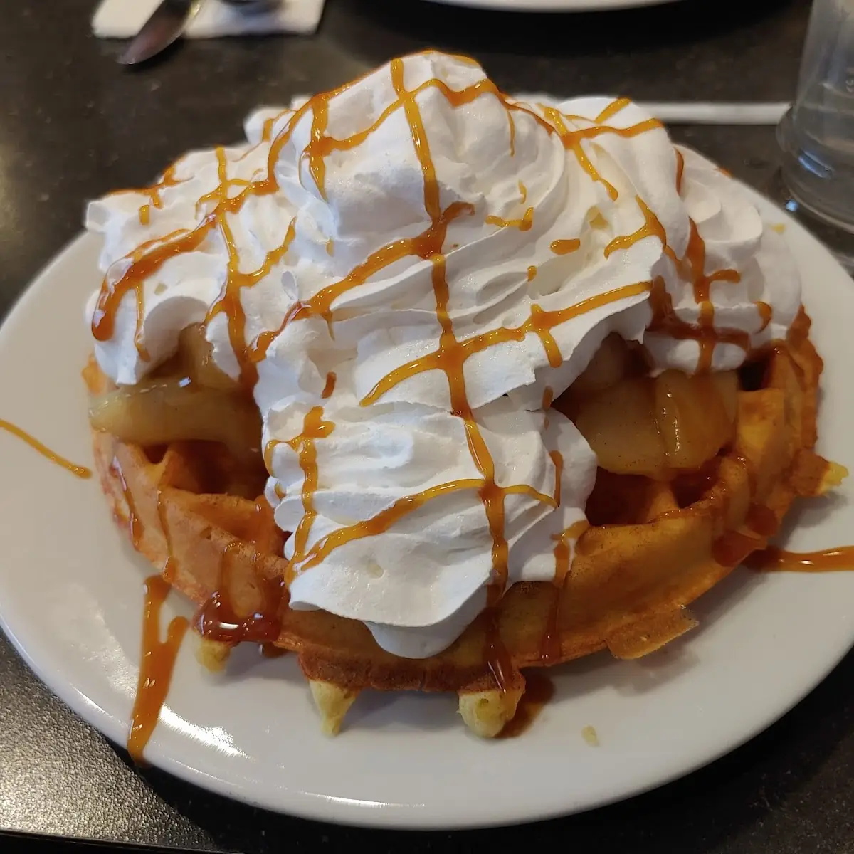 Caramel Cinnamon Apple Waffle