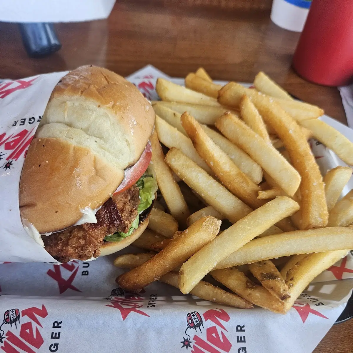 Spicy Honey Chicken Sandwich w Fries