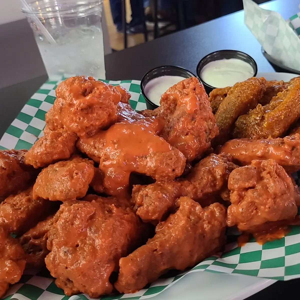 Hot Wings with Heinies Hot Sauce