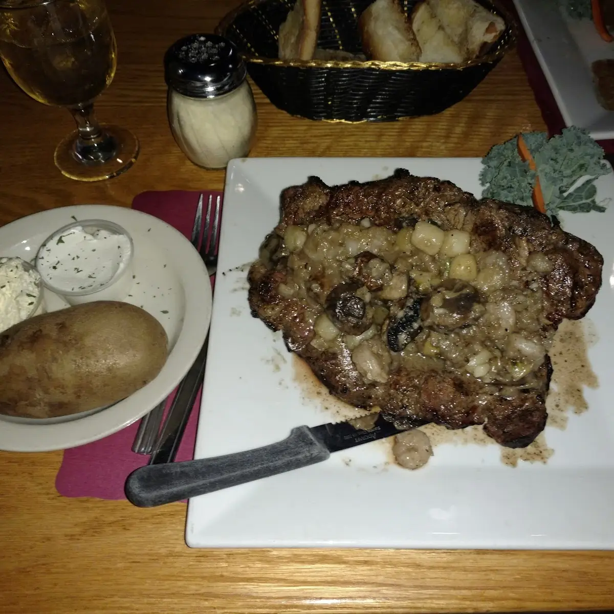 Stuffed Steak and Baked Potato
