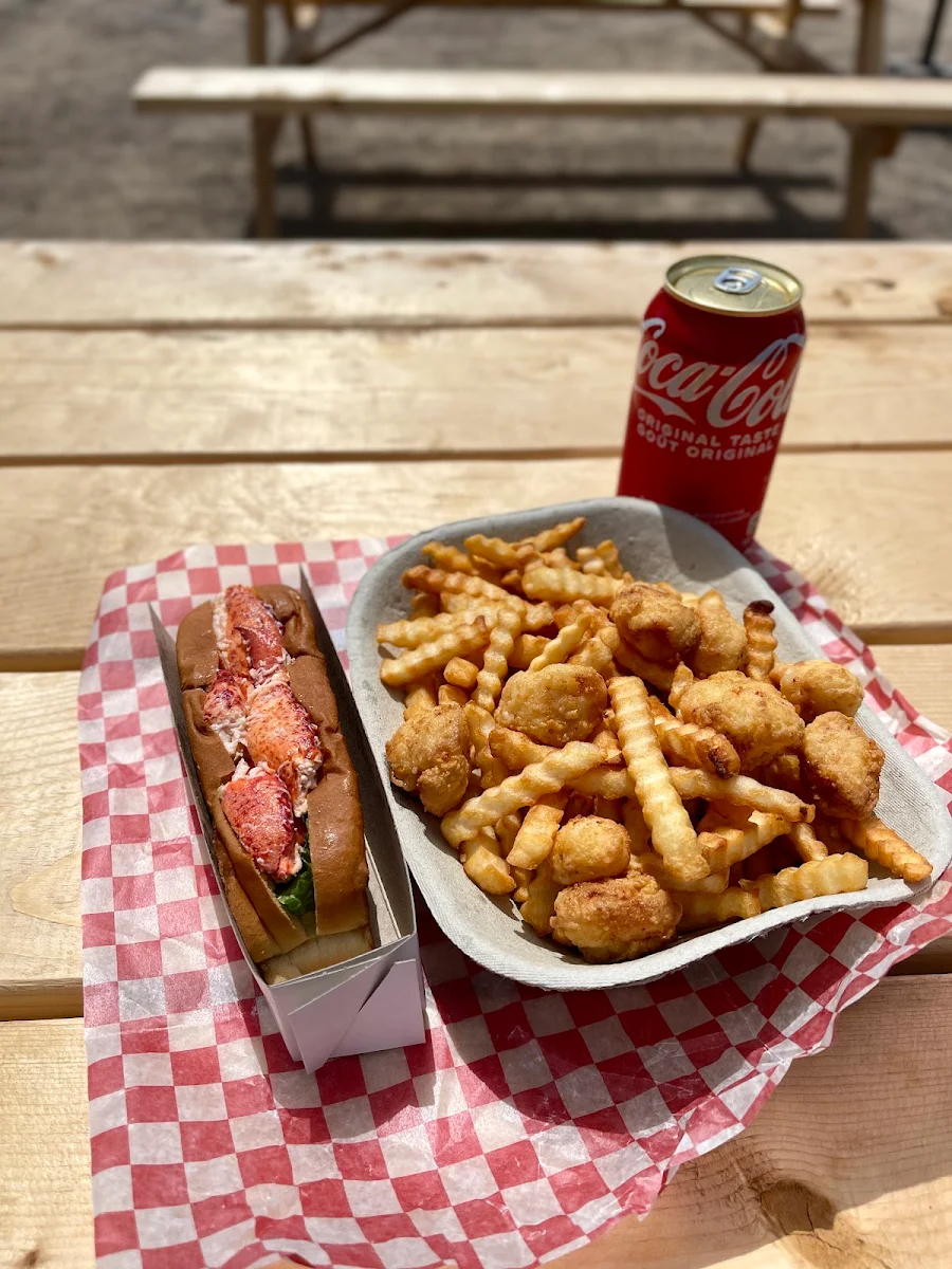 Lobster Roll and Fried Scallops