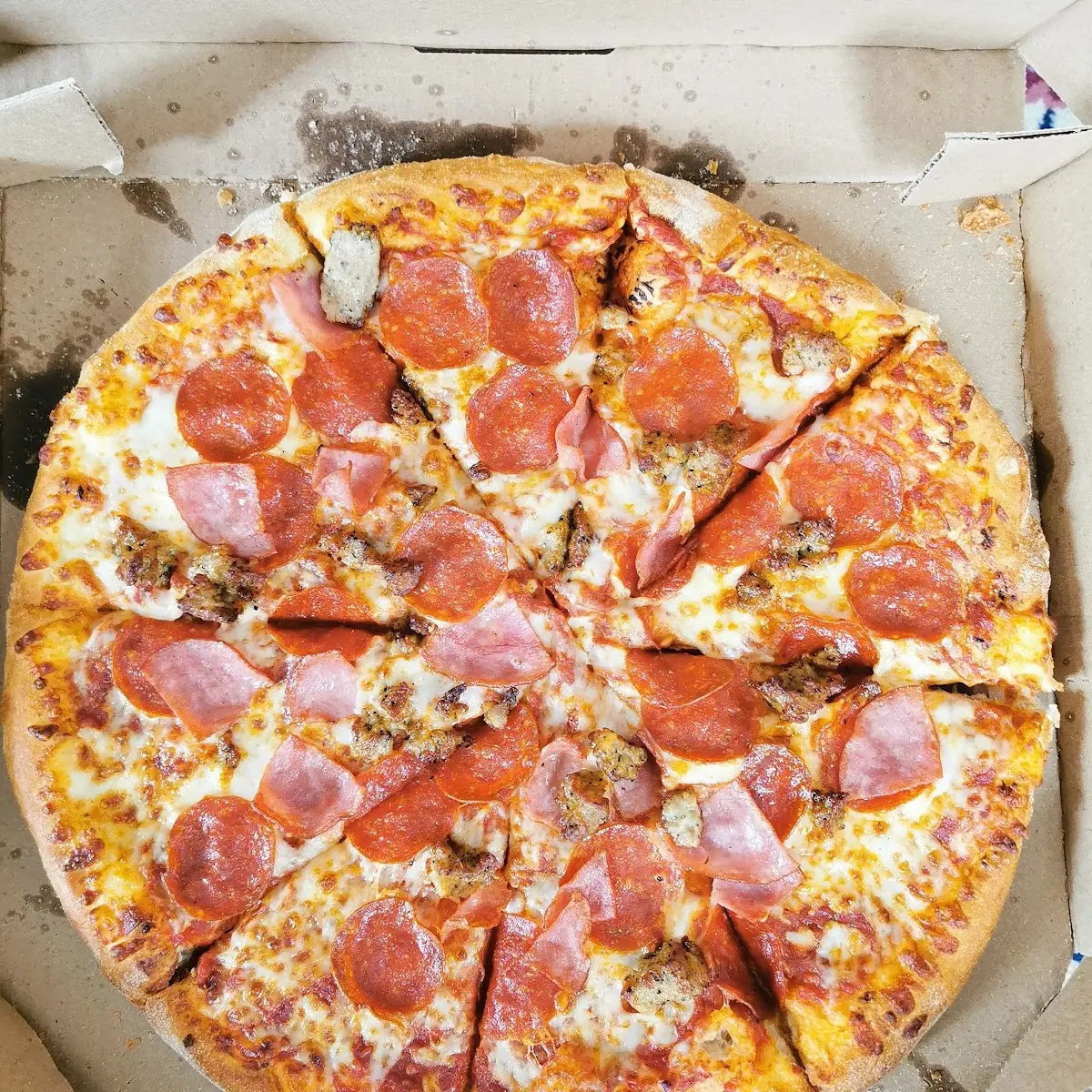 Italian Sausage Ham and Pepperoni Pizza