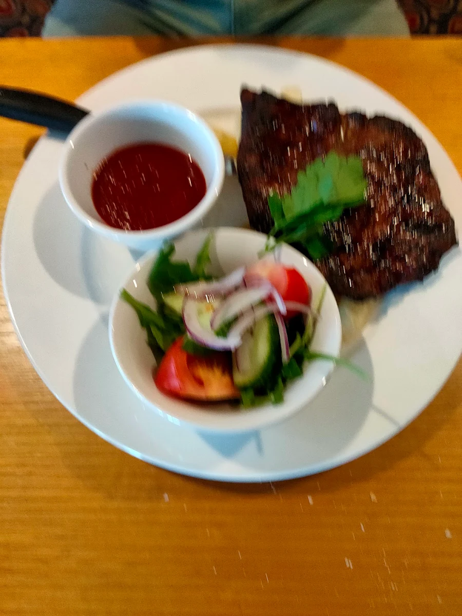 Steak Chips Salad and Tomato Sauce on the Side, Seven 22