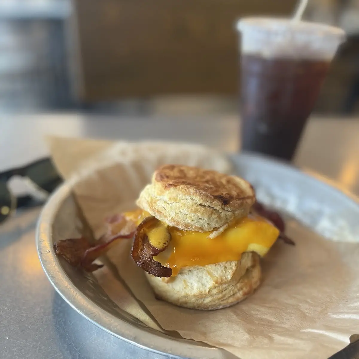 Bacon Egg & Cheddar on a Buttermilk Biscuit