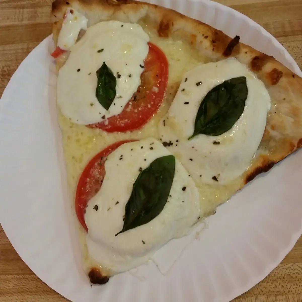 Tomato Basil Mozzarella Pizza by the Slice