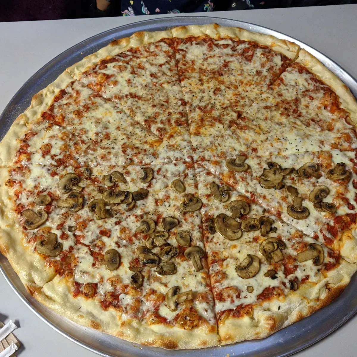 Half Cheese Half Mushroom Pizza