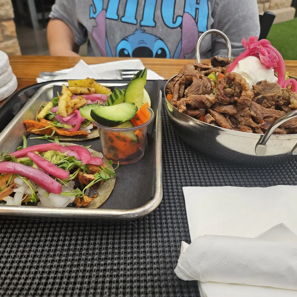 Carne Asada Nachos and Tacos