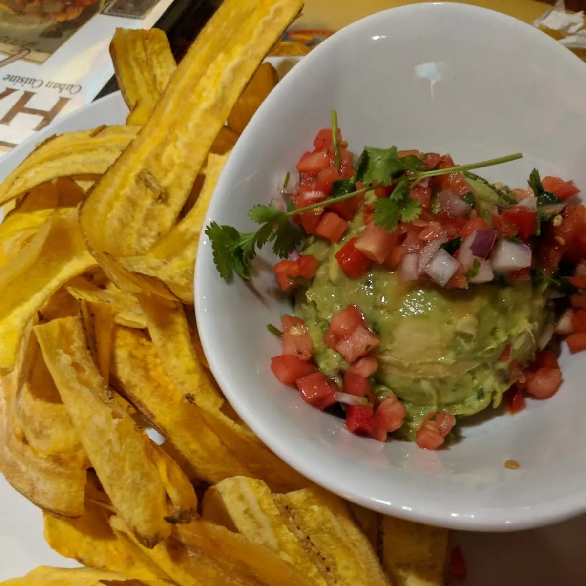 Guacamole Dip with Plantain Chips