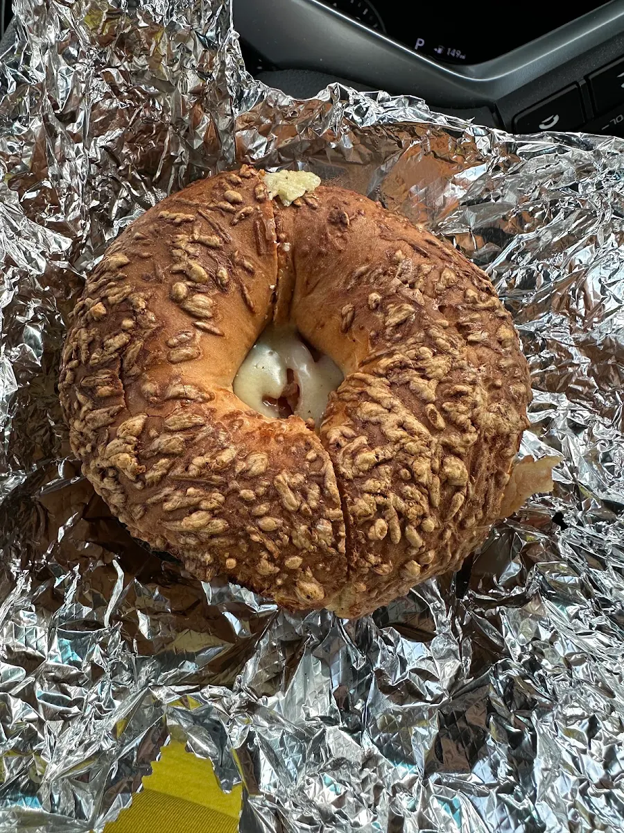 Asiago Bagel with Bacon Egg Cheese