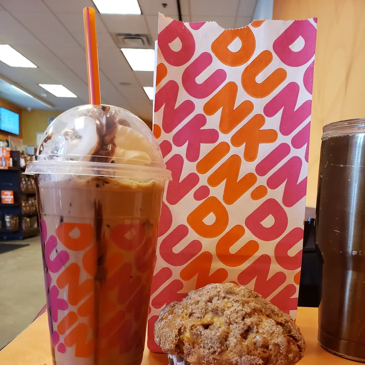 Iced Peppermint Mocha Latte Chocolate Chip Muffin