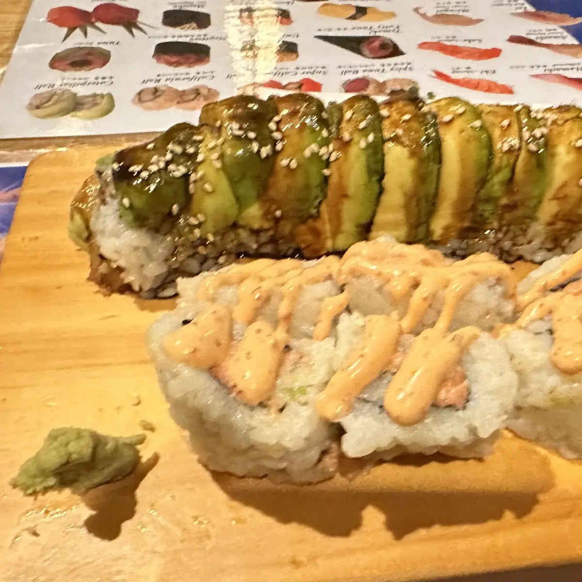 Dragon Roll and Spicy Tuna Roll