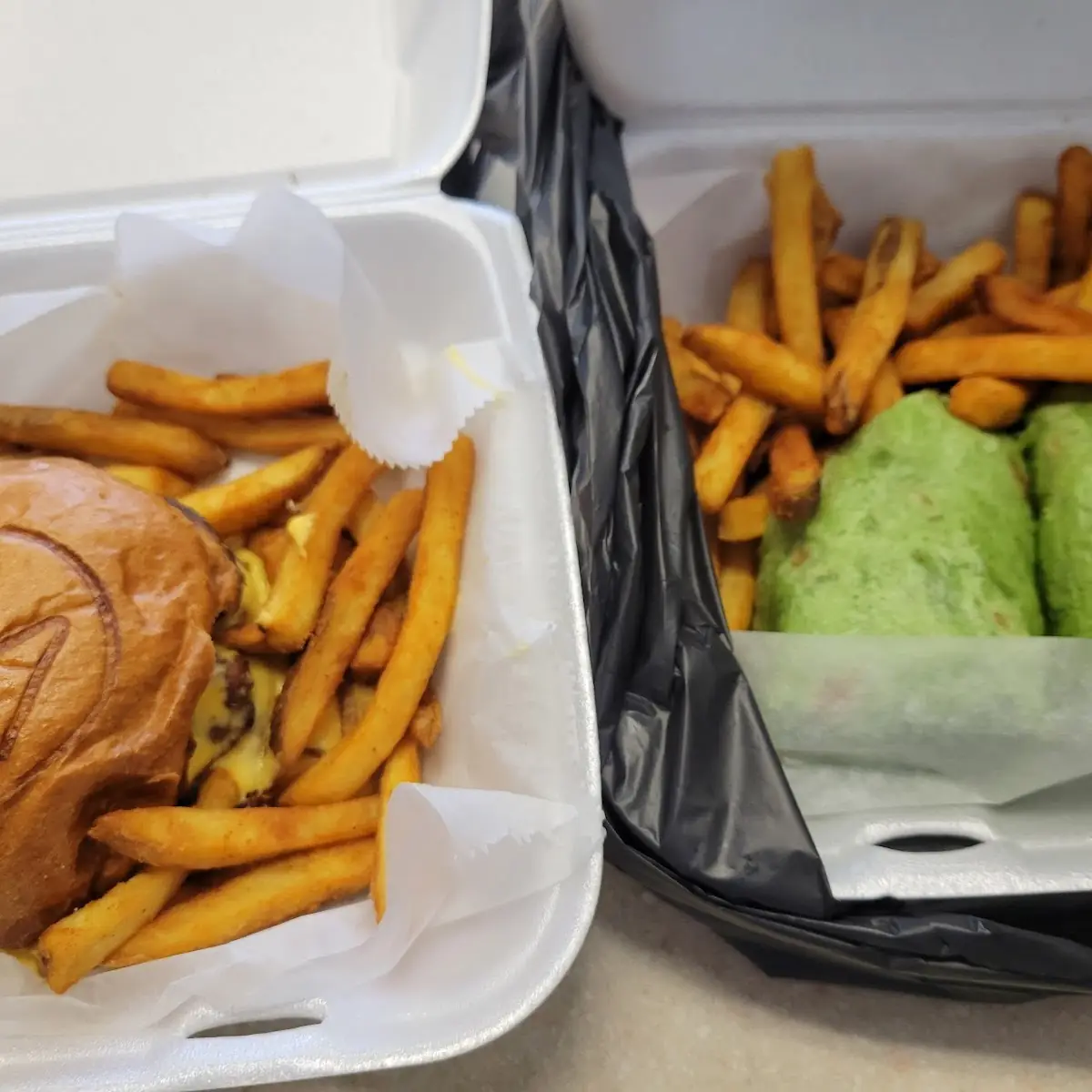 Super Cheddar Burger & Chicken Wrap