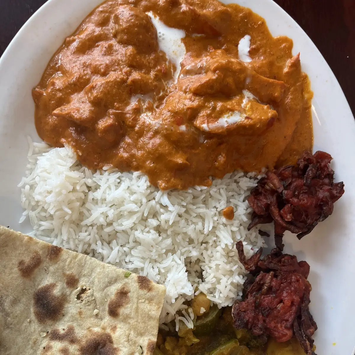 Chicken 65 Appetizer Plain Naan Combo