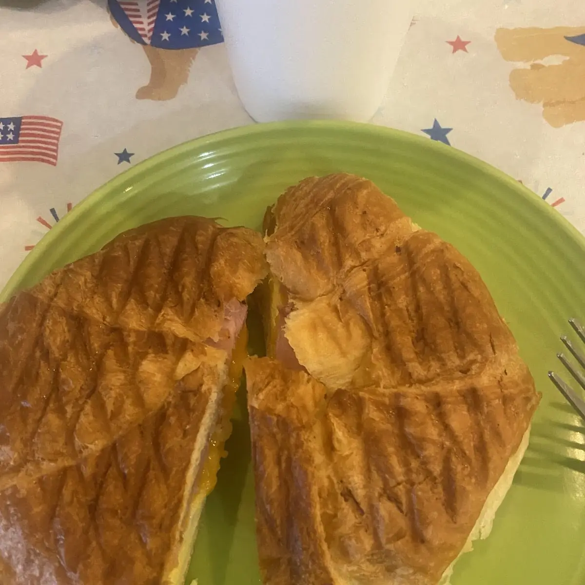 Ham Cheese and Egg Croissant Sandwich