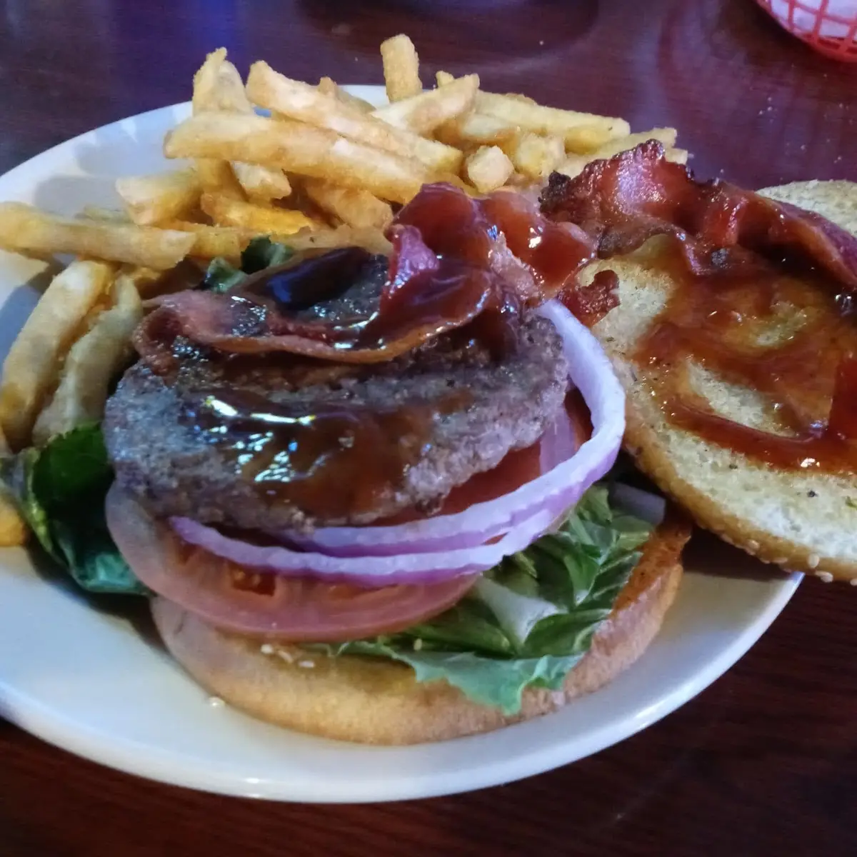 BBQ Bacon Burger with Fries