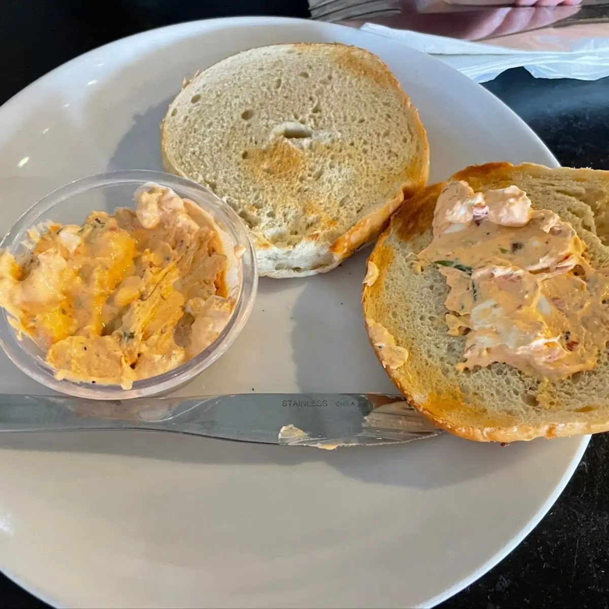 Bagel with Vegetable Cream Cheese Spread
