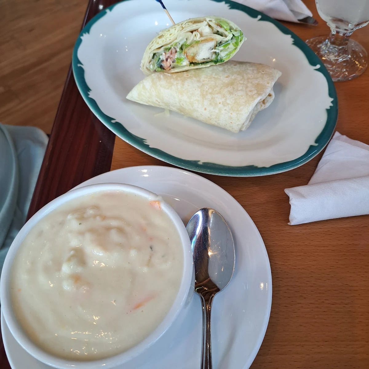 Chowder and Chicken Wrap
