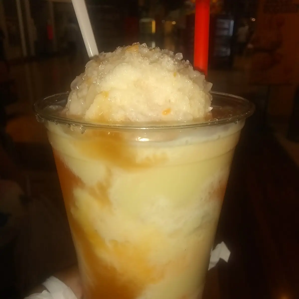 Mango Flavored Vanilla Ice Cream Shaved Ice