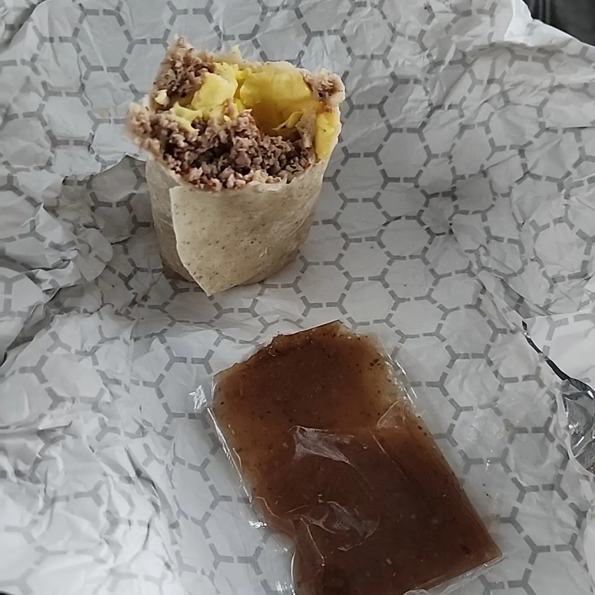 Turkey Sausage Egg and Cheese Breakfast Burrito