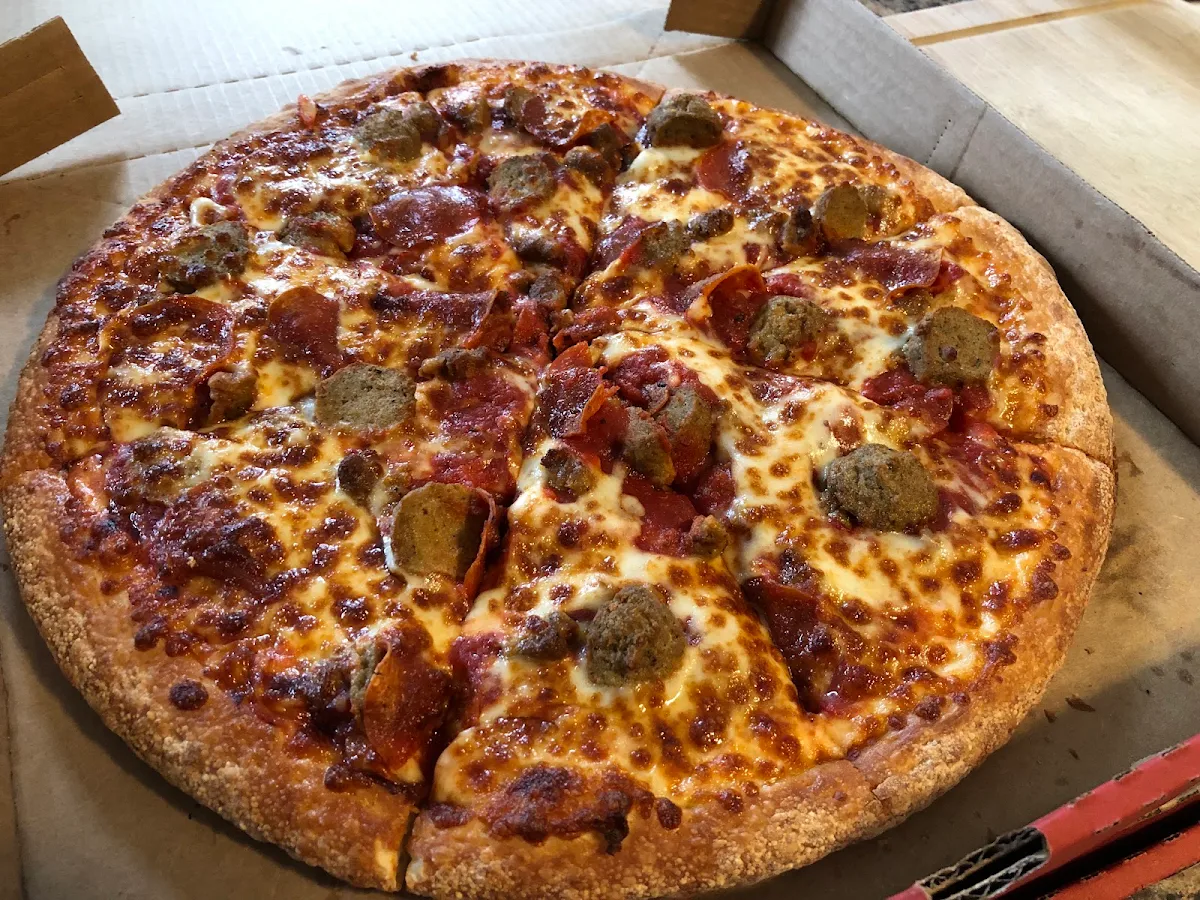 Pepperoni and Meatball Pizza, Papa Johns Pizza