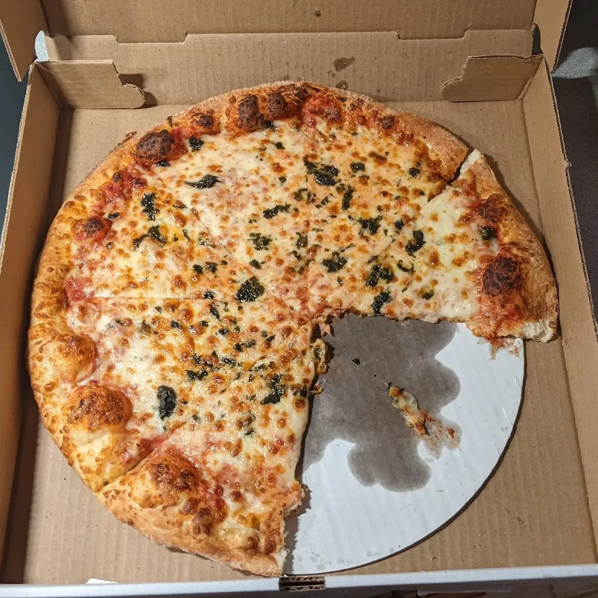 Cheese Pizza with Fresh Basil