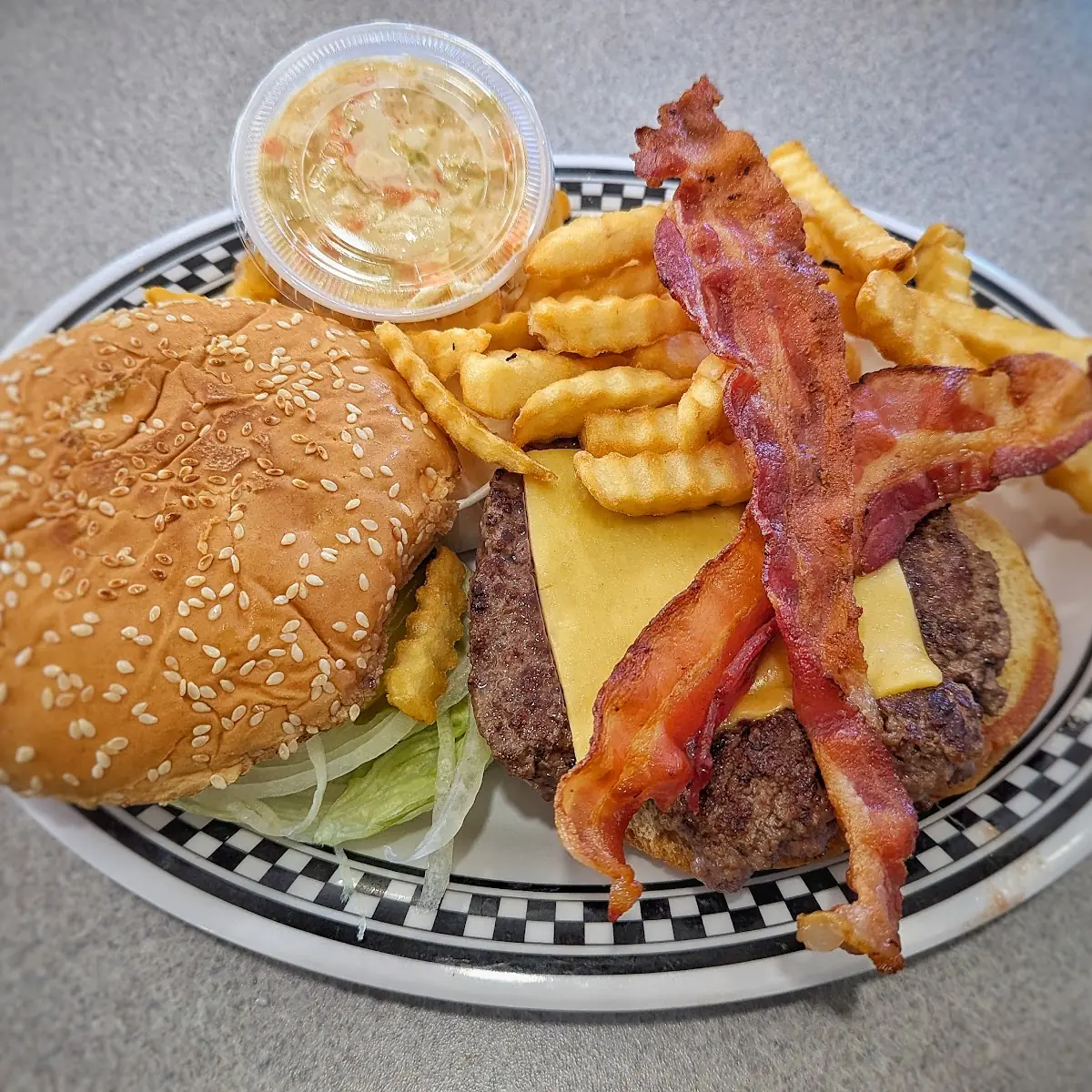 Bacon Cheeseburger and Fries