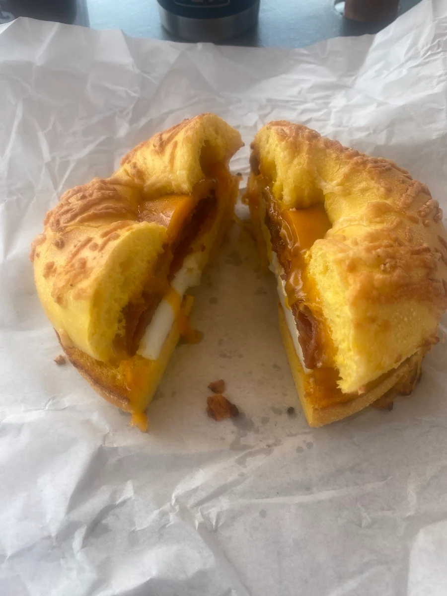 Bacon Egg Cheese Bagel Sandwich