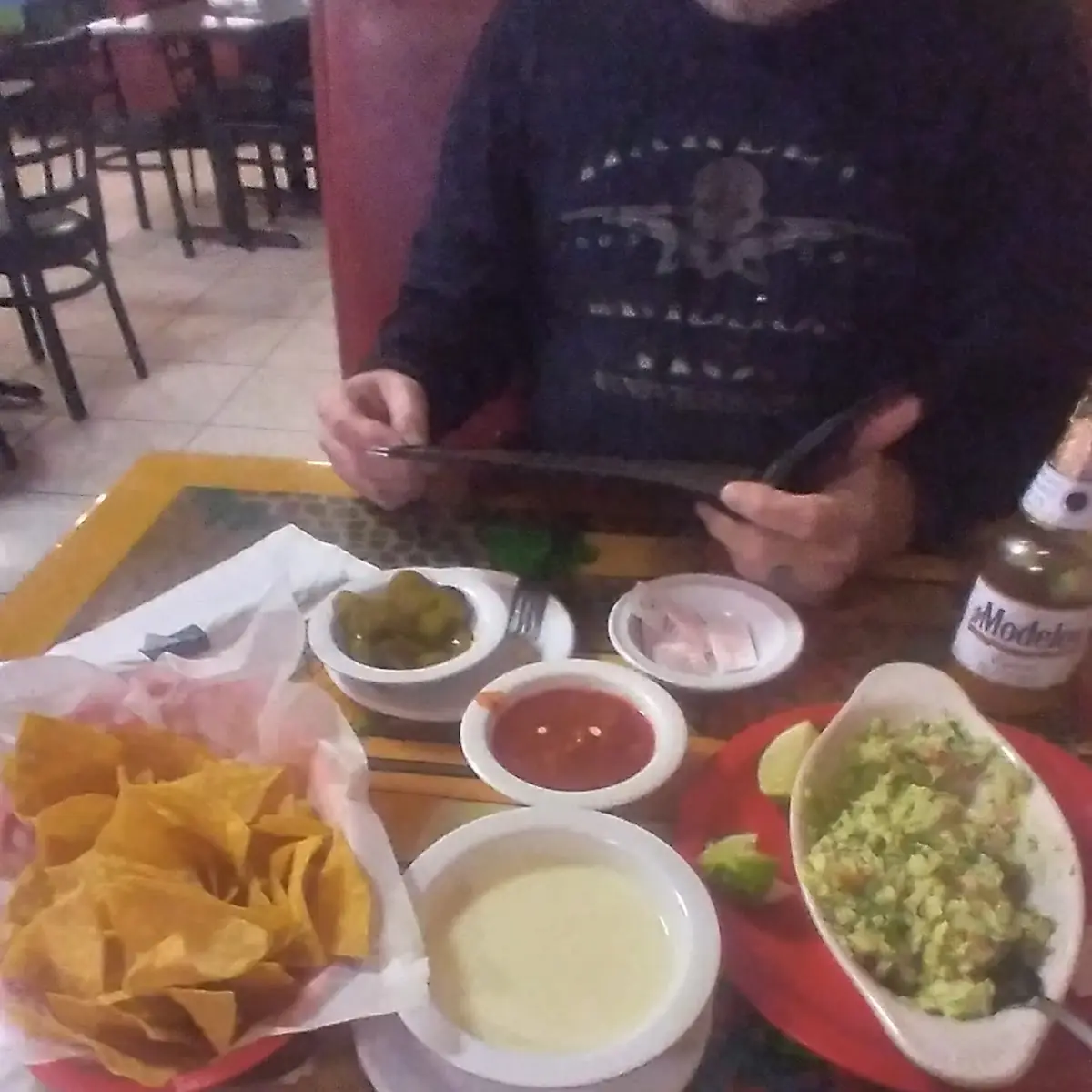 Mexican Guacamole and Cheese Dip with Chips