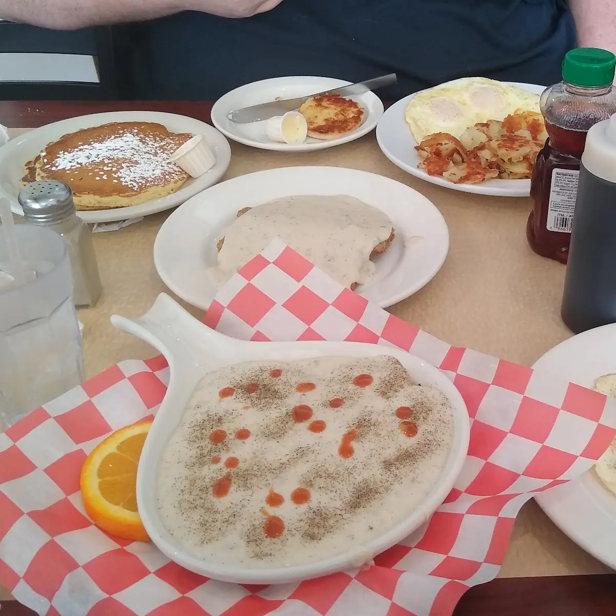 Eggs Hash Browns Biscuit Pancakes