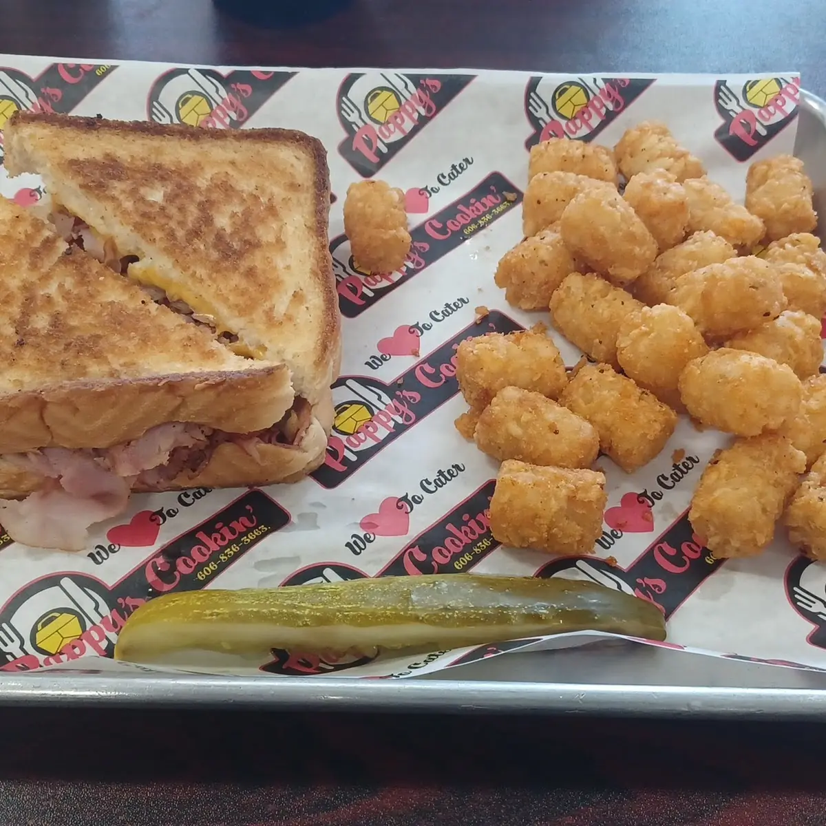 Hot Ham & Cheese with Tator Tots