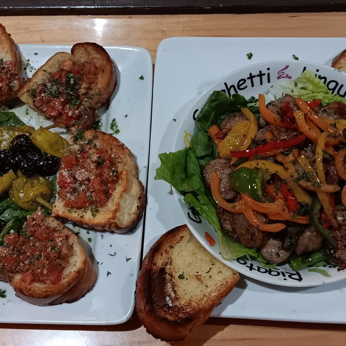 Bruschetta and Sausage and Peppers