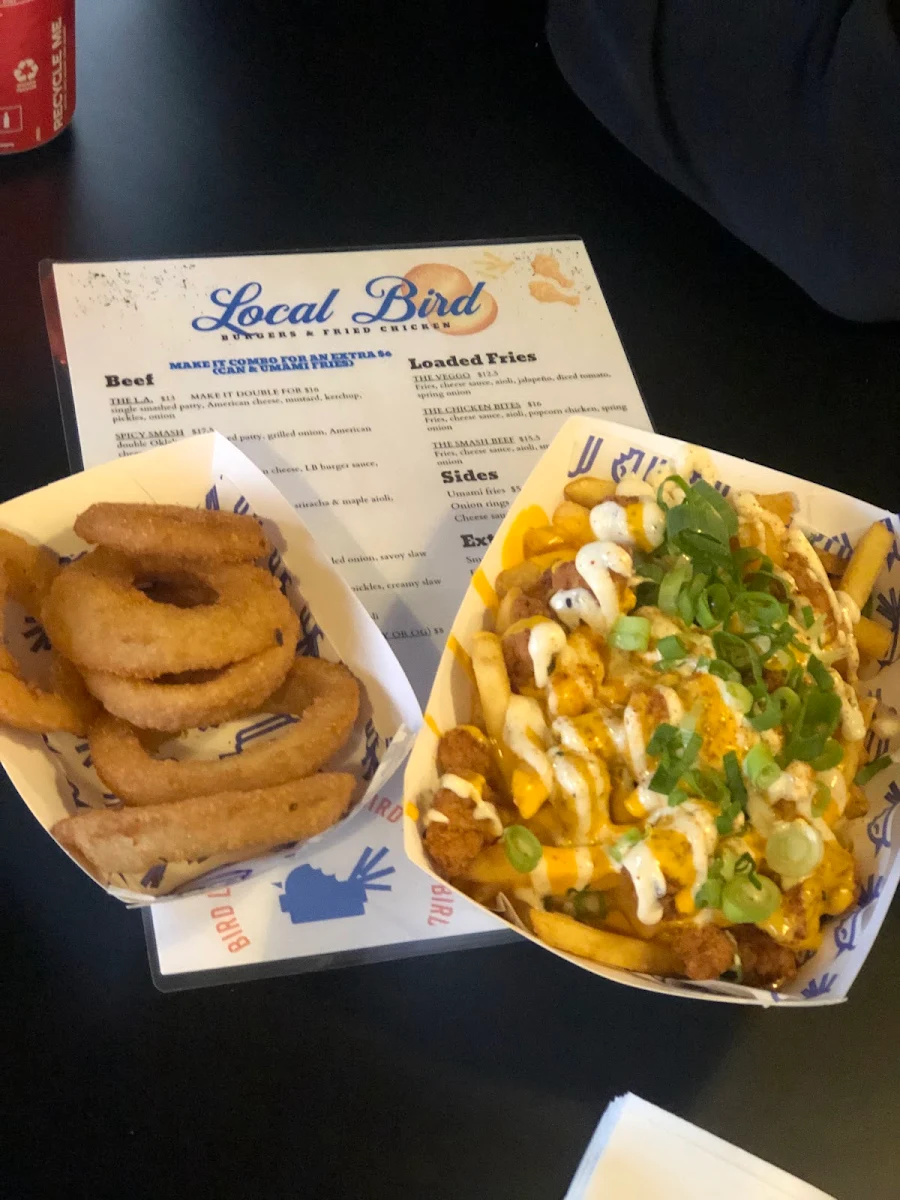 Loaded Fries & Onion Rings, Local Bird Tuart Hill
