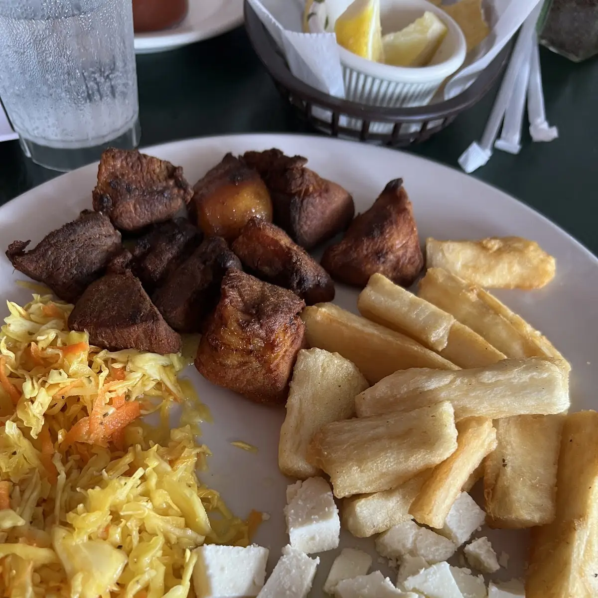 Fried Yuca with Chicharron Frito