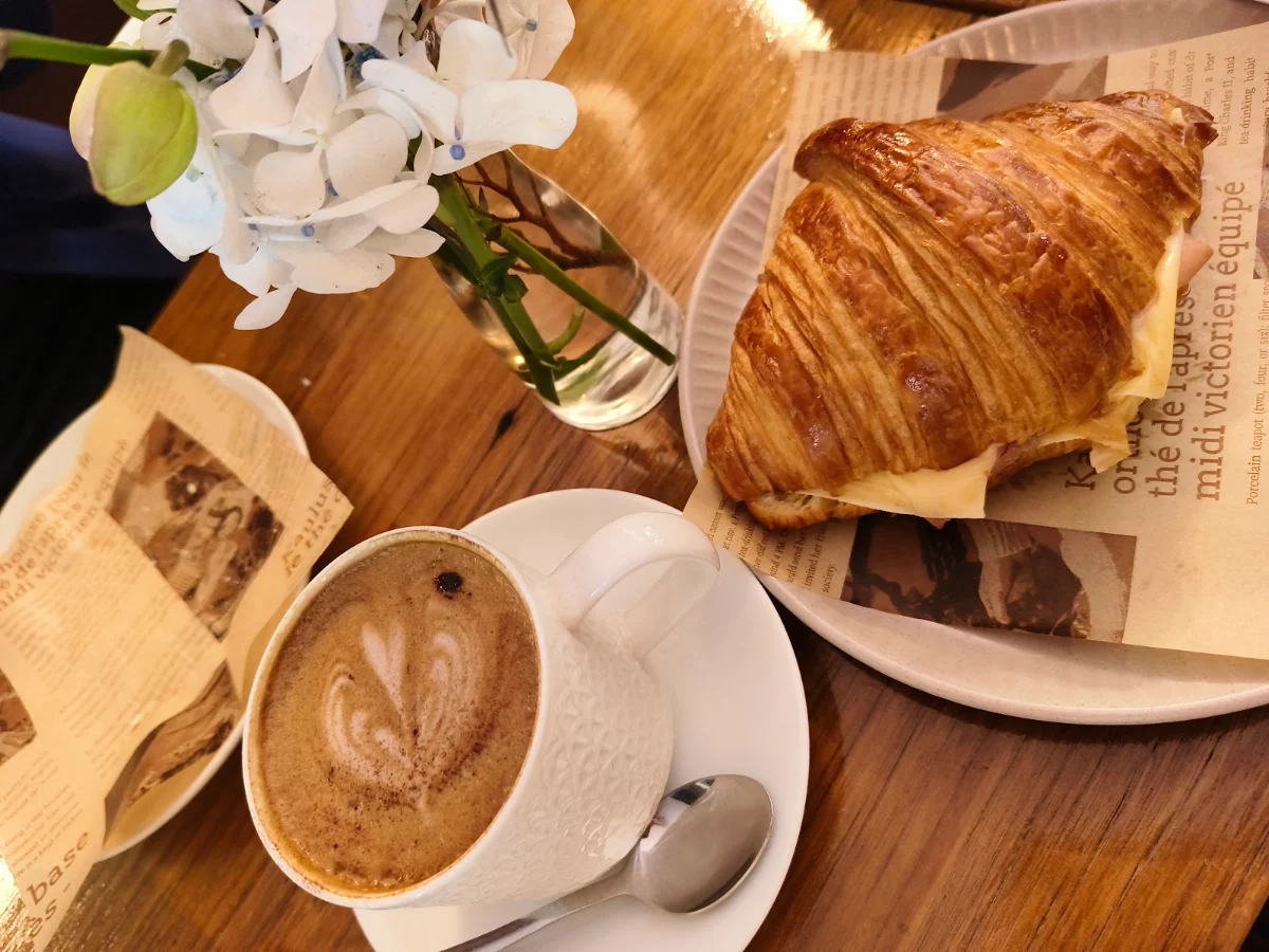Ham & Cheese Croissant Small Coffee, Cafe at Albert St