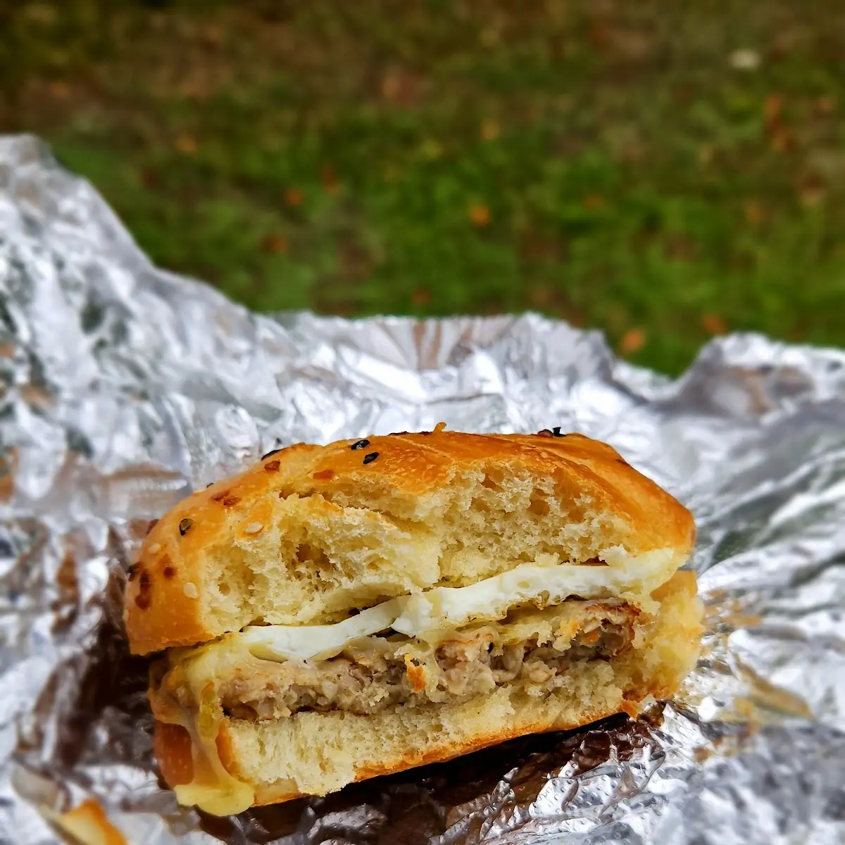 Sausage Egg and Pepper Jack Cheese Breakfast Sandwich