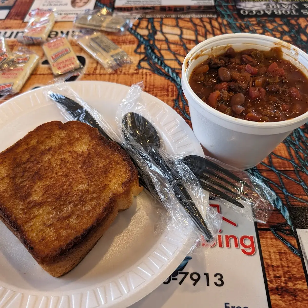 Grilled Cheese Sandwich and Chilli