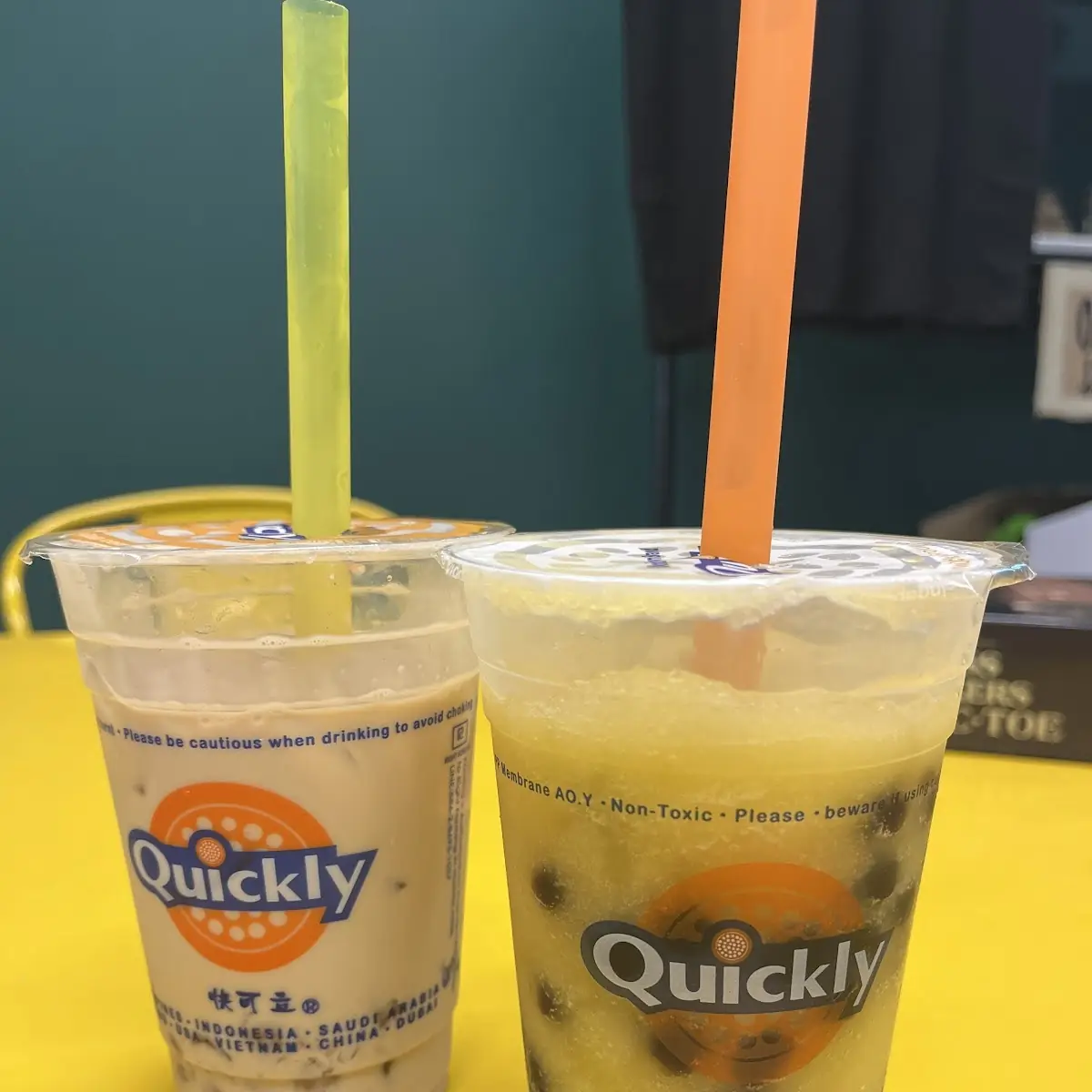 Mango Slush with Honey Boba