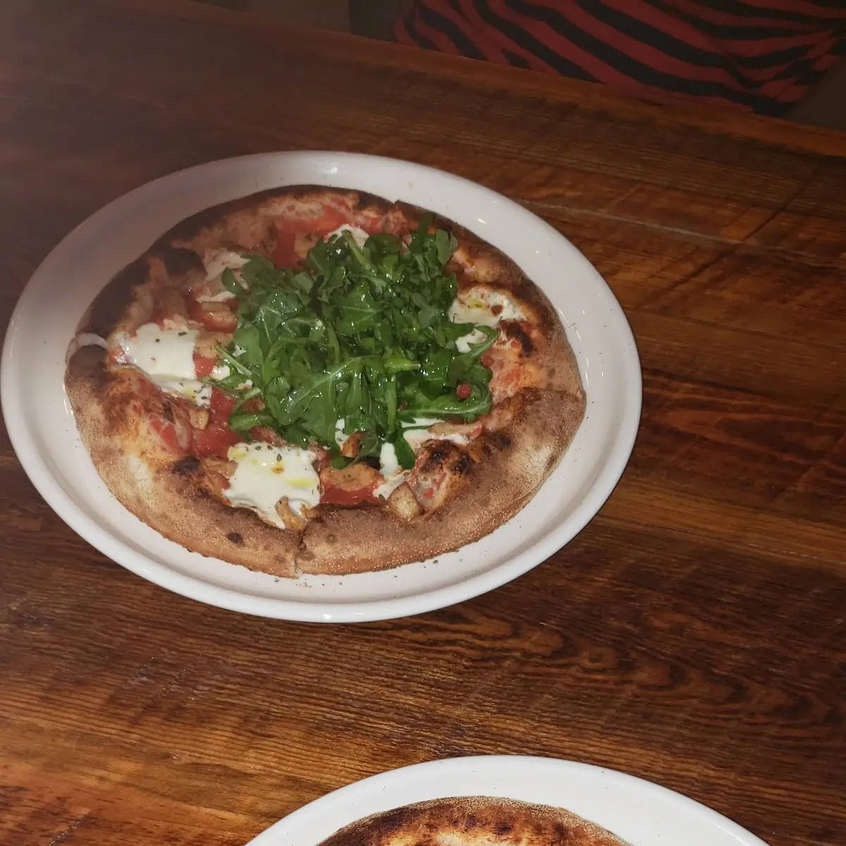 A Personal Pizza with Two Toppings and Mixed Greens