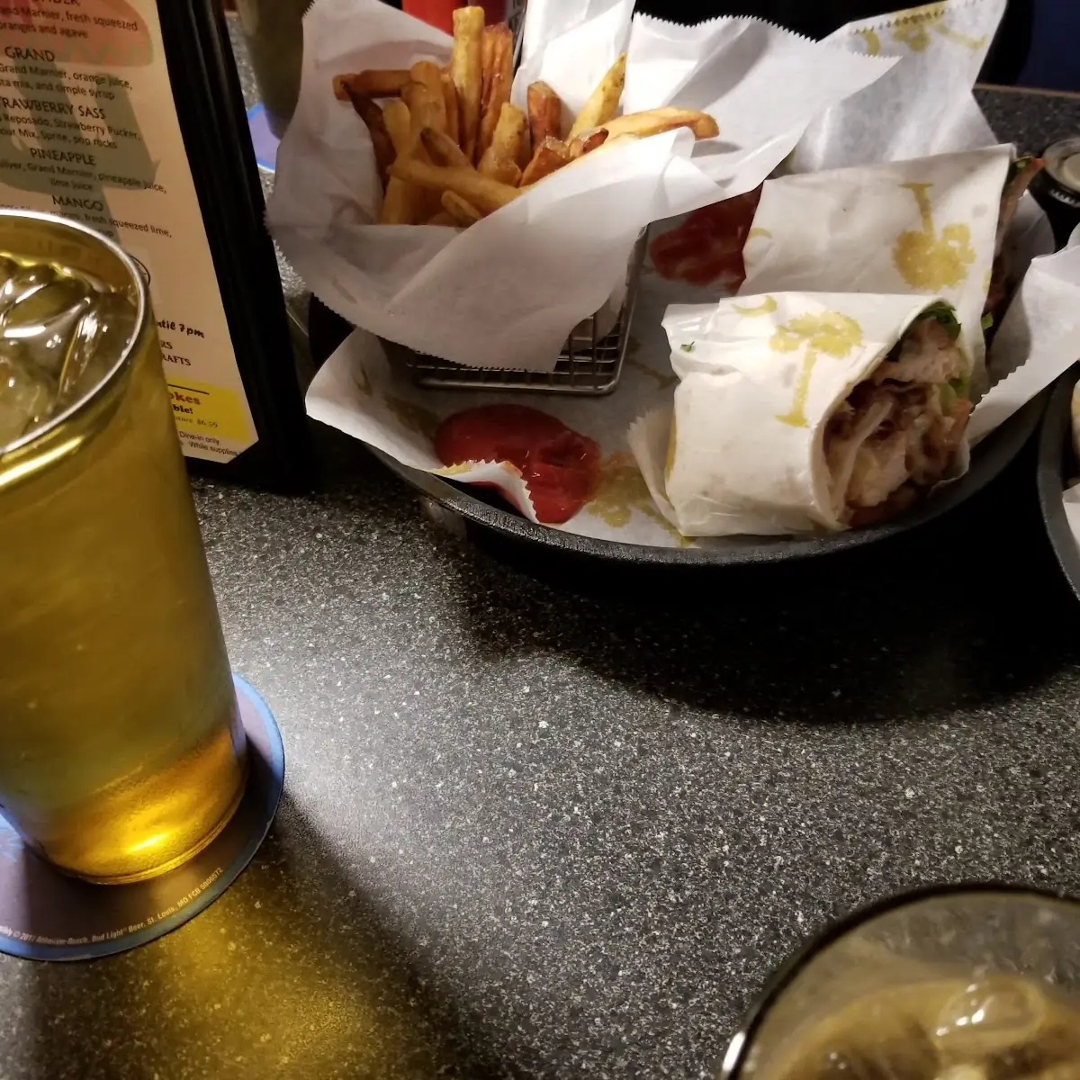 Chicken Wrap and Fries