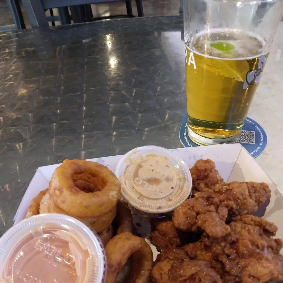Gator Bites Onion Rings and Beer