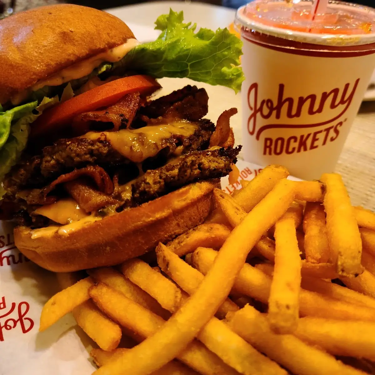 Double Bacon Cheeseburger with Fries
