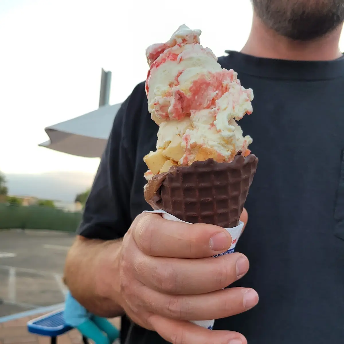 Strawberry Cheesecake in a Waffle Cone
