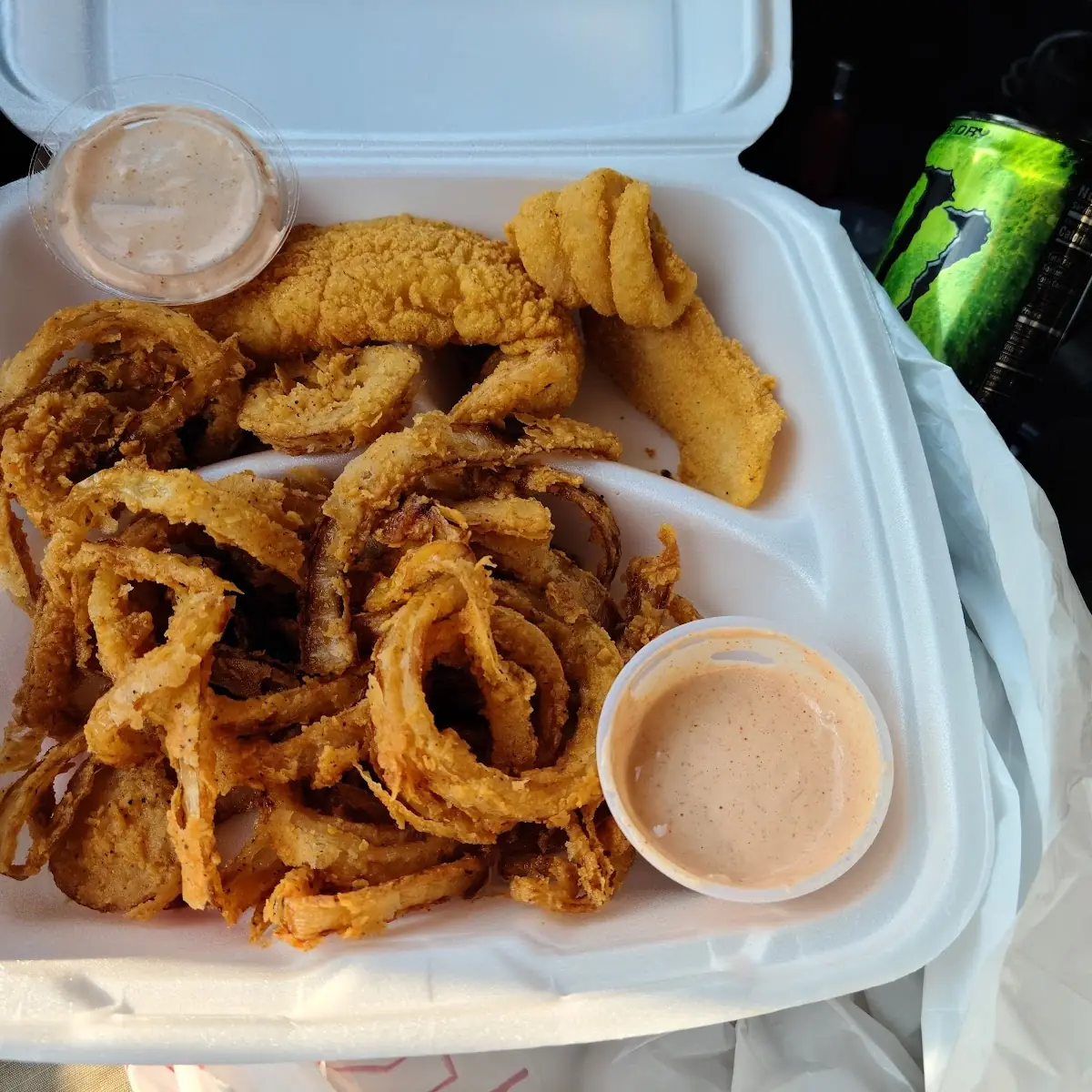 Fried Catfish and Onions Rings