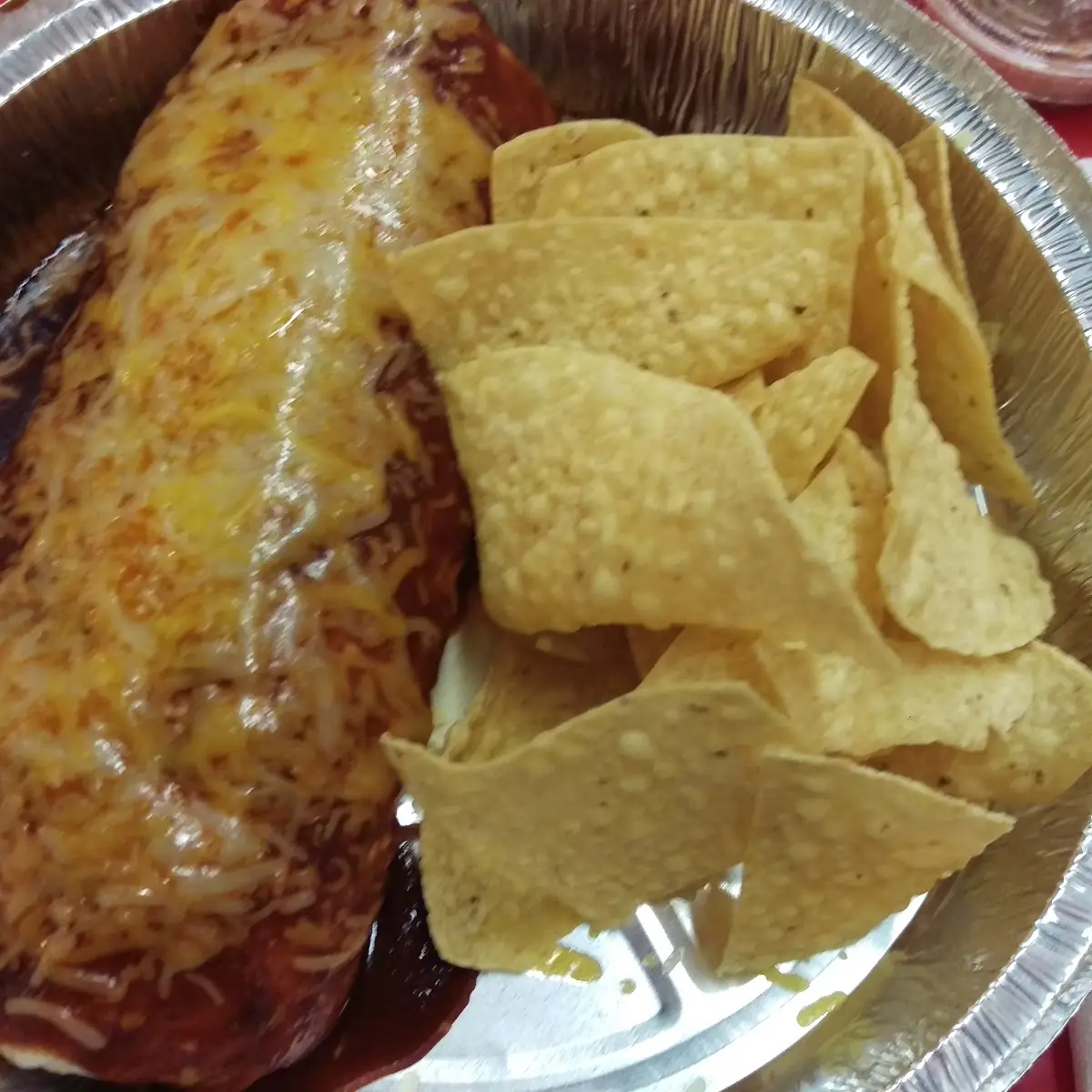 Carnitas Burrito with Enchilada Sauce