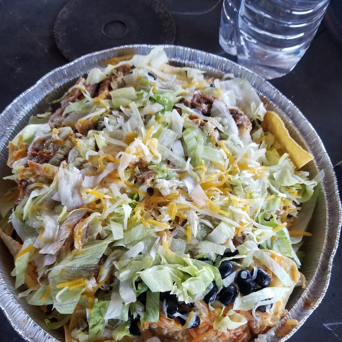 Loaded Nachos with Rice & Beans