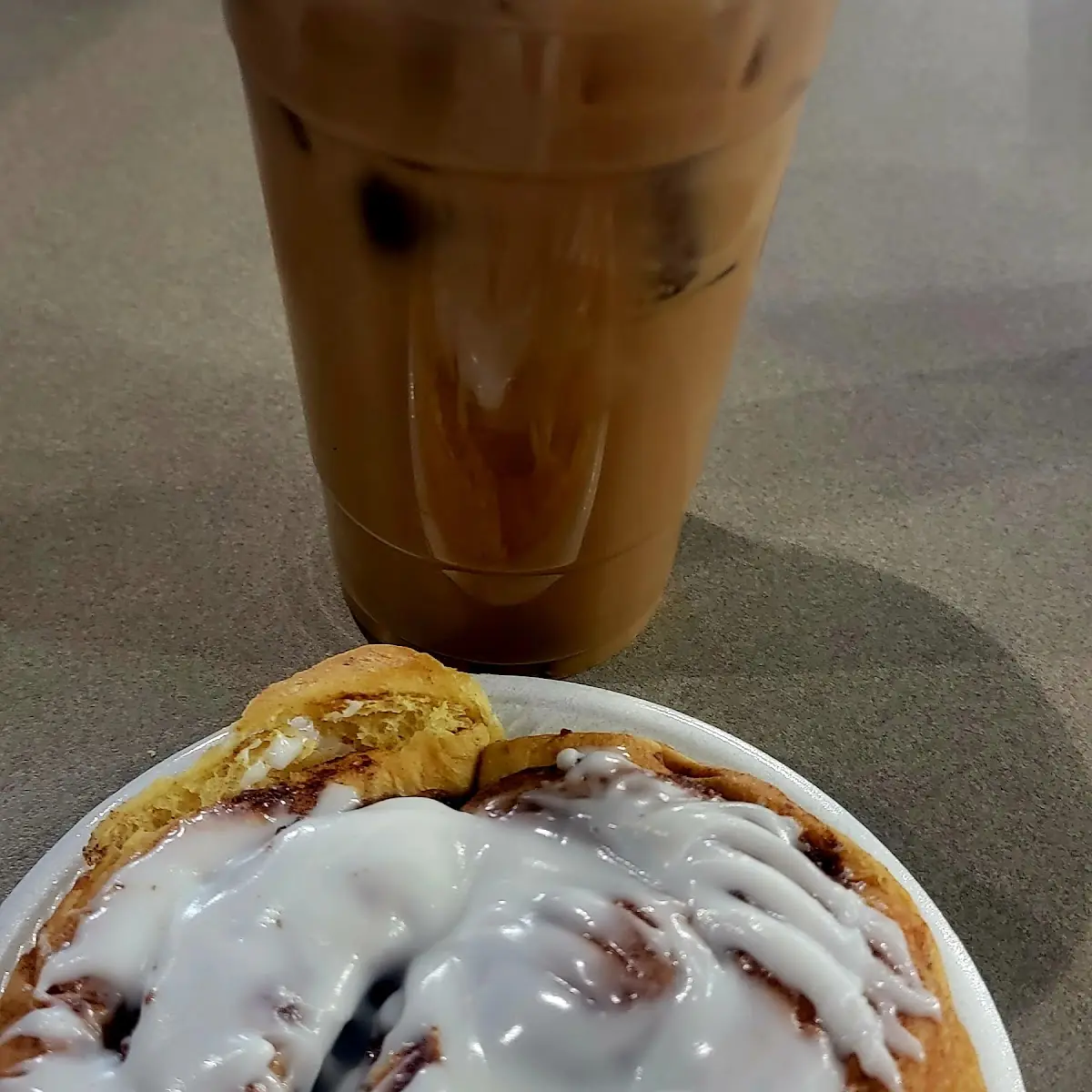 Latte & Cinnamon Roll