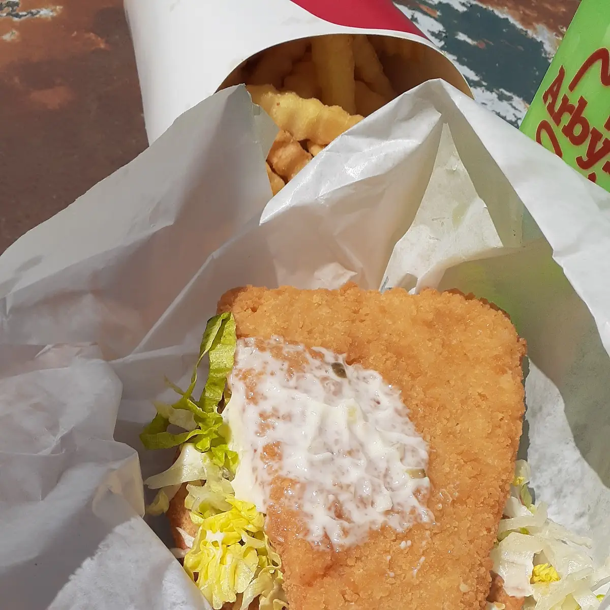 Fish Sandwich Patty Was Crispy Plus Larger Than the Bun