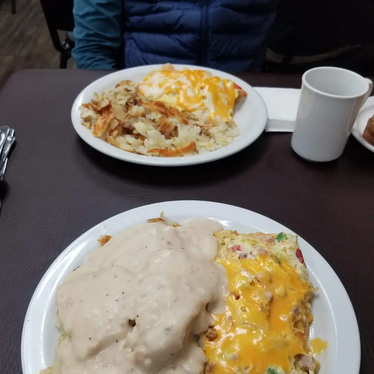 Denver Omelette with American Cheese Biscuits & Gravy