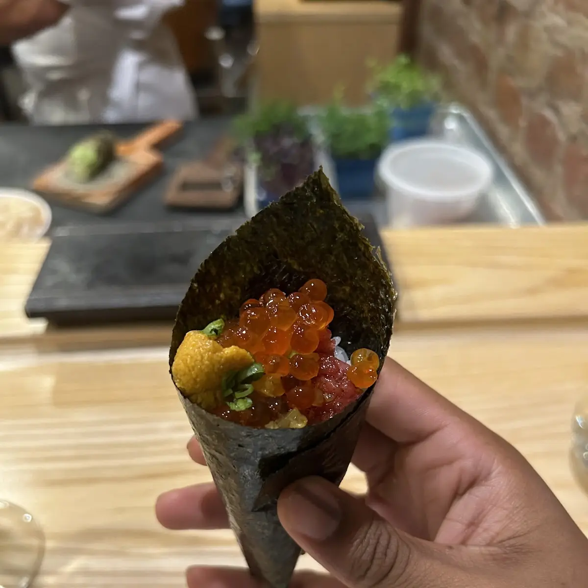 Hand Roll with Salmon Roe